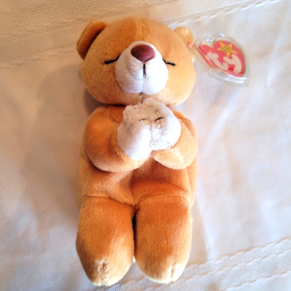 Hope Beanie Baby Praying Bear Retired with Tag Errors NWT - Picture 2 of 8